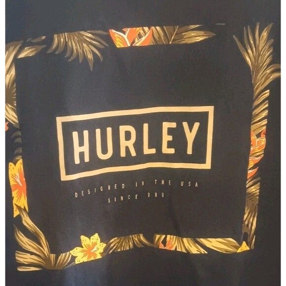 Womans Hurley T-Shirt Size Medium Blue with Logo Graphic on Tee 100% Cotton - Picture 3 of 5